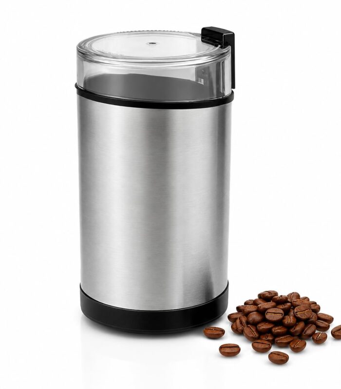Electric Coffee & Spice Grinder, 300W | 45g Capacity, Stainless Steel Blades & Inner Tank | Dry Grinder for Coffee Beans, Masala, Nuts & Seeds | Compact Kitchen Grinder, Transparent Lid