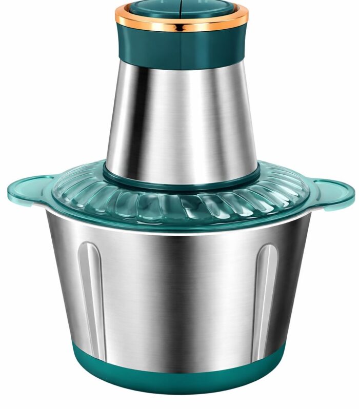 Electric Food Chopper Stainless Steel | Powerful Mini Meat Grinder for Kitchen | Vegetable Onion Garlic Chopper | Fast Mincer for Meat, Ginger, Chilli & Daily Cooking