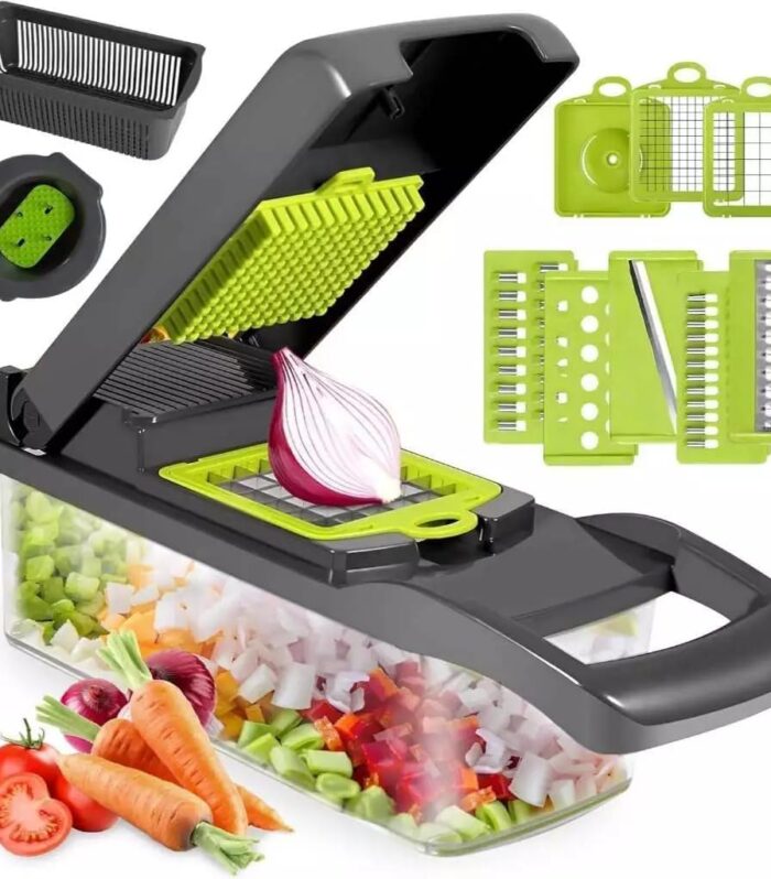16 in 1 Food Chopper |Vegetable Chopper|Veggie Chopper| 16 in 1 Multifunctional Food Chopper|Onions Chopper Mandoline Slicer| Vegetable Cutter Dicer| Kitchen Gadgets with 8 Stainless Steel Blade