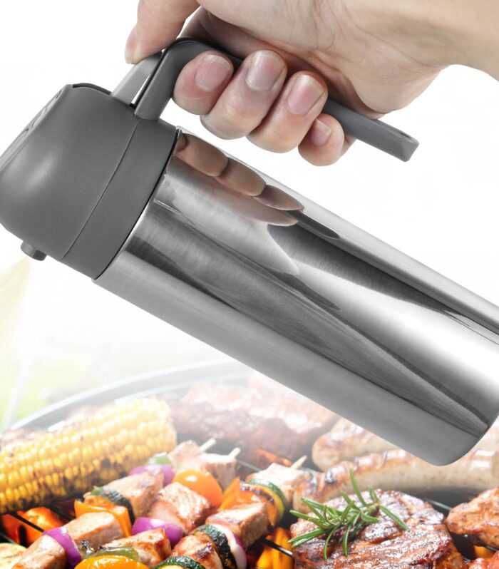 2-in-1 Olive Oil Sprayer and Dispenser, 500ml Stainless Steel